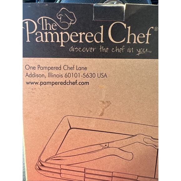 Pampered Chef Coating Trays and Tool Set #2605 New In Box - 3 Trays + Tongs - Picture 2 of 2